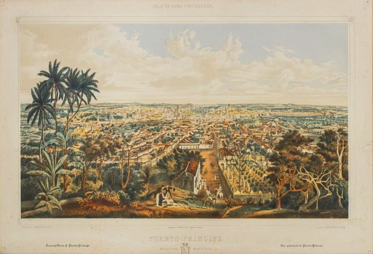 Grabado Puerto Príncipe, por Eduardo Laplante