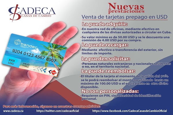 Tarjetas Prepago en USD